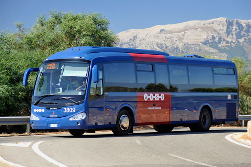 by bus across Sardinia