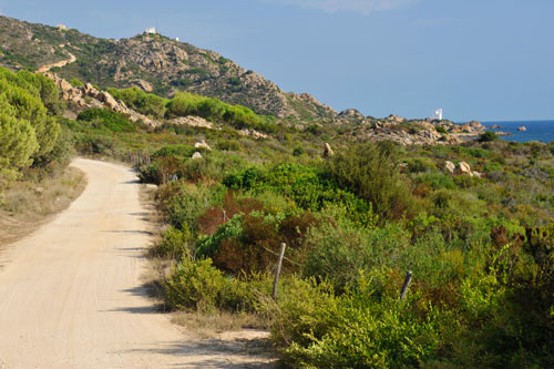 Capo Comino, Weg zur Spiaggia di Berchida