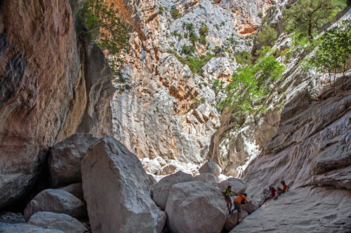 Gola su Gorroppu, Klettern in der Schlucht