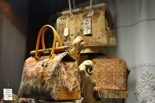 Handbags made from cork